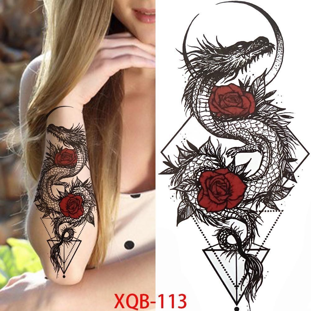 НОВЫЕ Татуировки Временные Водонепроницаемые Татуировки Наклейки Цветы Розы Татуировки Тела Искусство Руки Татуировки Волк Тигр Лев Грудь Татуировки Ноги Для Взрослых