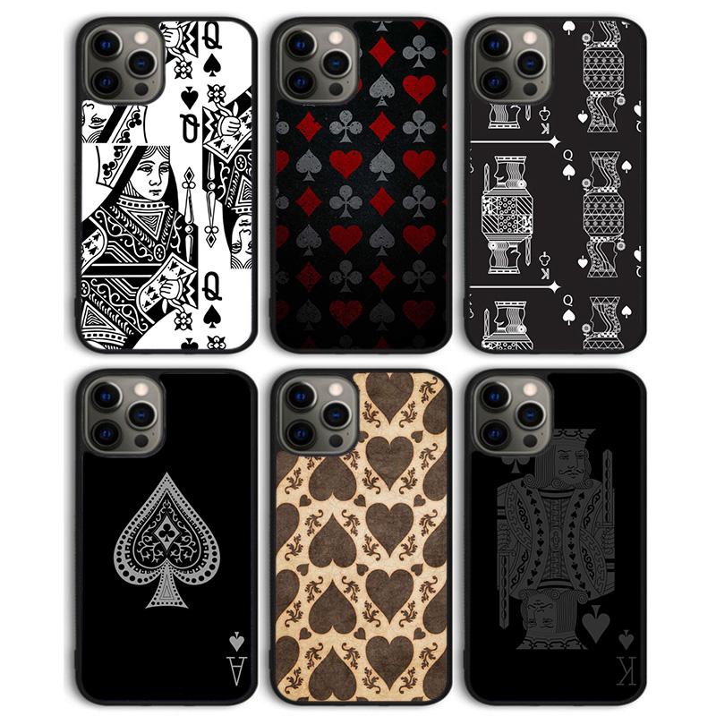 Чехол для телефона с изображением игральных карт King Queen для iPhone 11 12 13 14 Pro Max Mini, чехол для iPhone X XS Max XR 5 6 7 8 Plus Coque