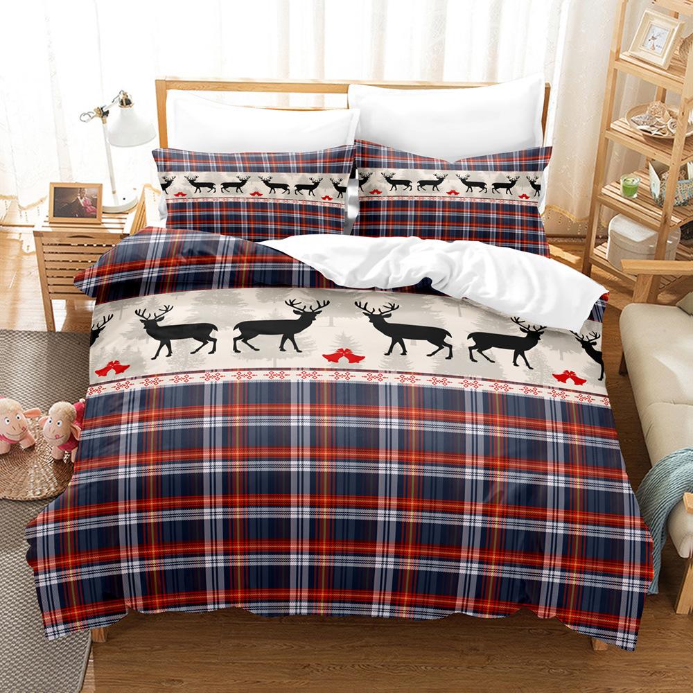 3D Рождественский комплект постельного белья С Новым годом, пуховый пододеяльник, наволочка 2/3 шт., женский детский домашний текстиль, кровать размера «king-size», подарок на Новый год