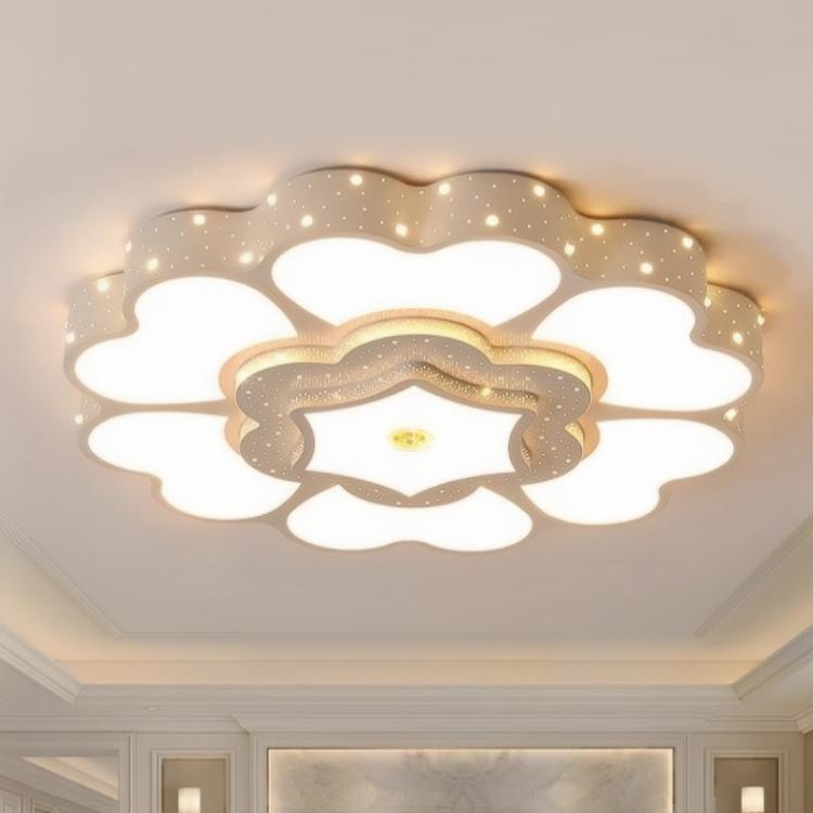 Простая современная круглая лампа для холла, большая светодиодная потолочная люстра в виде цветка