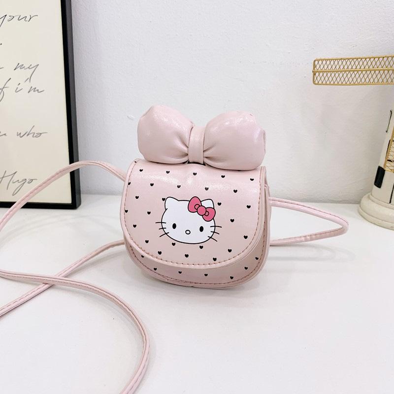 Wholesale children's messenger bag cartoon cat earphone bag cute bow shoulder bag girls mini change bag tide