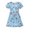 Summer Casual Loose Print Sweet Girl Short-sleeved Princess Independence Day Dress