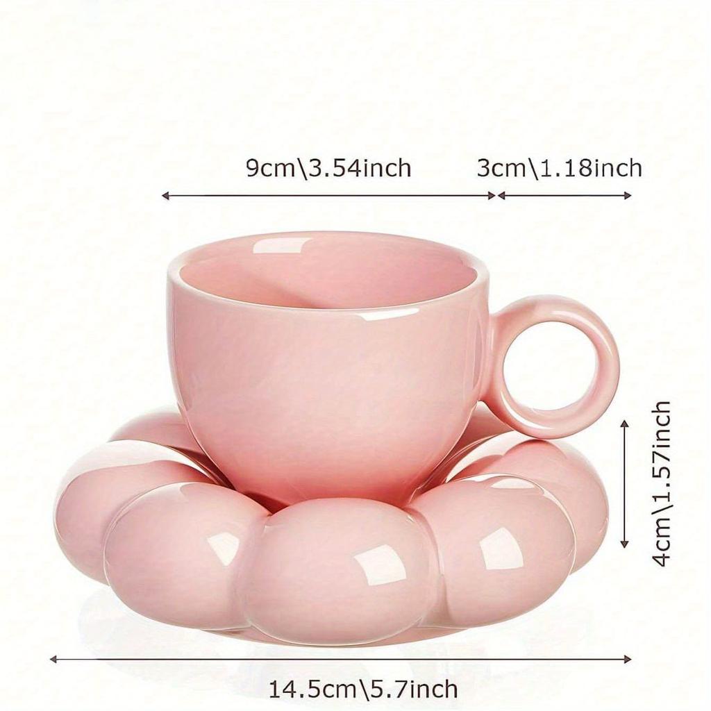 Ceramic Mug Cute Cloud Decorative Plate Coffee Cup Set Creative Ceramic Cup Gift Modern Living Room Home Decoration