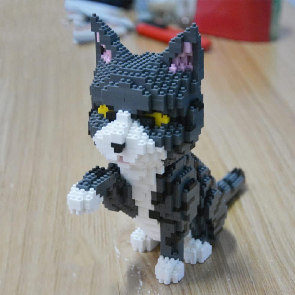 Конструктор Кошка Домашнее животное Наборы строительных игрушек, Сделай сам Животные Блоки Набор для сборки для взрослых Микро 3D Строительная игрушка Кирпичики Кошки Конструктор Игрушка Подарок для