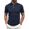Men's Small Stand Collar Shirts Short-sleeved Polo Contrast Color Fashion Golf T-shirt Button Down Slim Fit
