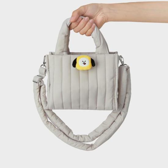 BT21 Значок куклы с лицом, двухсторонняя стеганая сумка