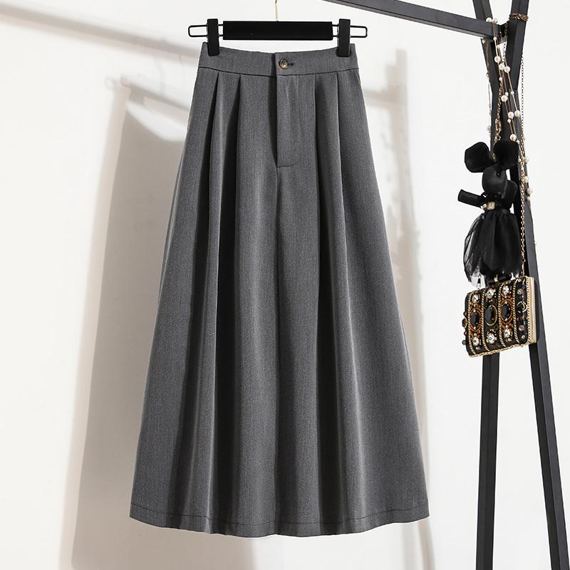 MOJTA Rear Split Skirt Mid-length Women's High-waist Straight Loose Plus Size Slim Skirt