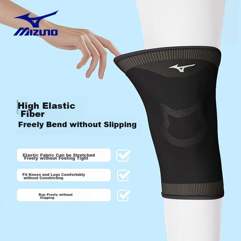 MIZUNO Children's Knee Pads for Sports, Basketball-Specific Leg Guards, Running Anti-Fall Knee Protectors, Men's Soccer Knee Pads, M Black, 2 Pieces