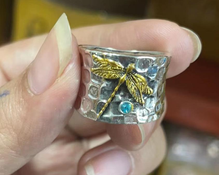 Хэ Чэн Натуральный Лунный камень Женское Винтажное Помолвочное Кольцо