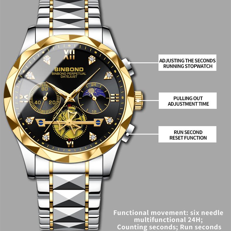 New TOP Brand Luxury Men's Watch With Box B1236 Men's Quartz Watches