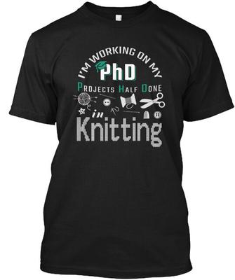 Только что выпущена футболка «Критическое вязание» (Phd Knitting), сделано в США, размеры от S до 5XL, унисекс