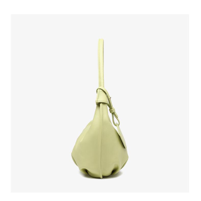 Ielgy Cloud Bag Korean Style Niche High-End French Style Pleated Fashion All-Match Soft Leather Portable Dumpling Bag
