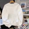 Retro Round Neck Sweatshirt Plus Velvet Thickening Loose Simple Casual Top
