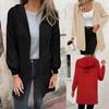 Autumn Winter New Solid Color Minimalist Versatile Derong Hooded Jacket Comfortable Casual Women Sweatshirt