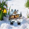 Прочные акриловые садовые знаки Дед Мороз, колышек для сада, рождественский снеговик, 2D уличные праздничные украшения для газона, плоский снежный домик для дорожки