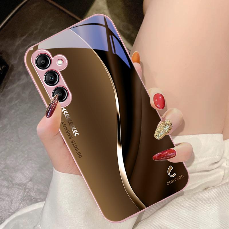 Закаленное стекло Чехол для телефона для Samsung Galaxy A14 4G 20 30 52 20S 21S 22 A25 32 33 34 42 50 51 53 54 70 71 5G Liulian Лунный Серебристый