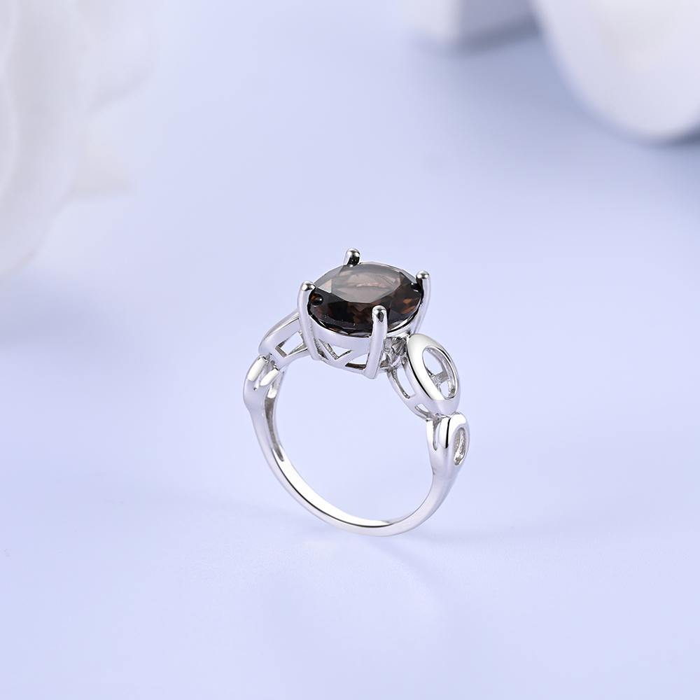 Уникальное модное серебряное кольцо, серьги, ожерелье, комплект для женщин, натуральный огромный дымчатый ноябрьский камень, идеальные украшения для влюбленных
