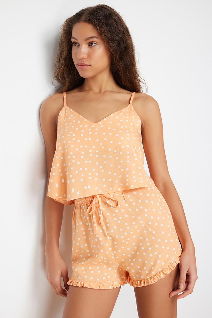 Women's Style Homewear Sleepwear White Multicolored 100% Cotton Fun Patterned Knitted Pajama Set