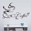 2Pcs Distinctive Coffee Cup Pattern Decorative Wall Sticker for Kitchen Living Room Decoration