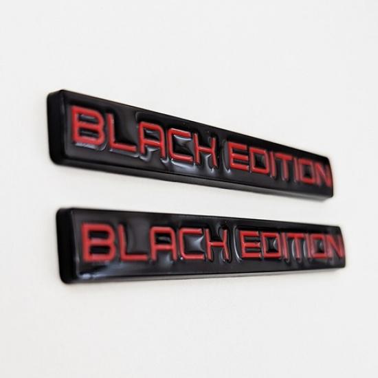 2x Black&Red Metal Black Editon Emblems Sport Bagde Turbo Sticker Car Decal