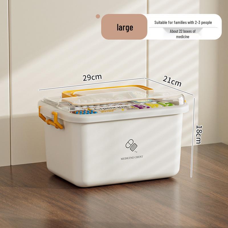 Extra Large Multi-Layer Medicine Storage Box for Family and Kids' First Aid