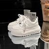 Версия из коровьей кожи~ 2025 лето платформа с увеличением высоты белые туфли женские 2025 лето новая универсальная повседневная обувь кеды