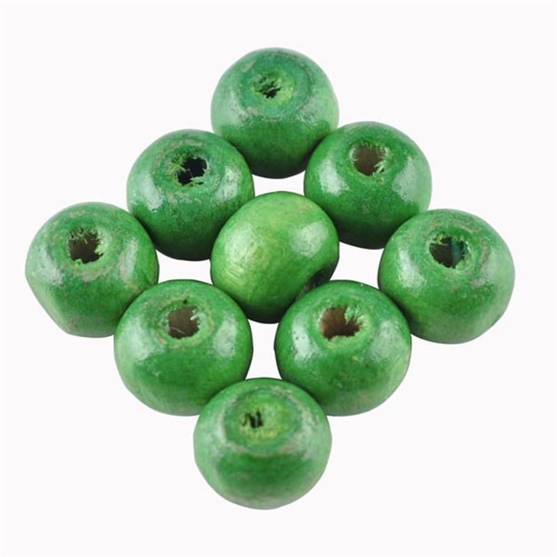 Разноцветные свободные круглые натуральные деревянные бусины для изготовления ювелирных изделий, детские погремушки, соска, фурнитура из бисера