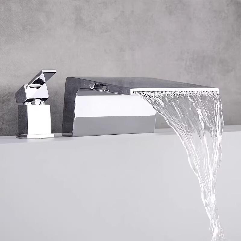 Lindong All-Copper Bathtub Edge Faucet Set