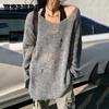 Grey Hole Knitted Openwork Sun Protection Sweater Women Loose Lazy Wind Tops Y2K Thin Outerwear Pullover Goth Sweaters