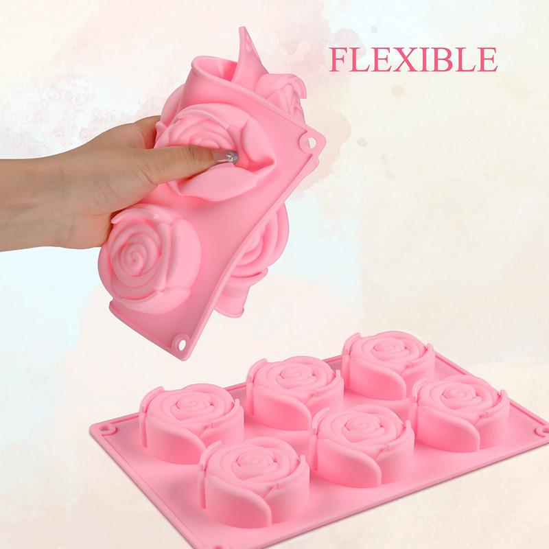 Силиконовые формы для цветов - Пищевая силиконовая форма в виде розы для выпечки льда, торта, желе, шоколада, для рукоделия, не содержит БФА и безопасна для мытья в посудомоечной машине