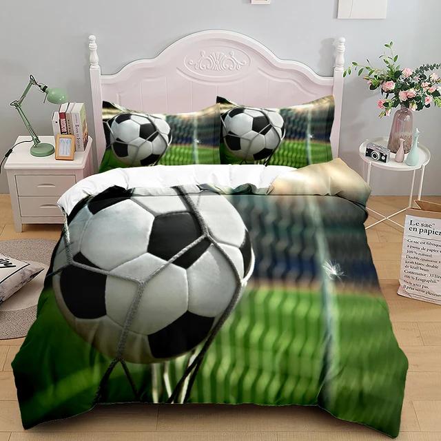 Football Duvet Cover Collection 3D Soccer Printed Boys Teens Bedding Collection Sports Theme Double Queen King Size 23Pcs Comforter Cover