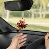 2D Cute Car Acrylic Flat Rearview Mirror Pendant Keychain Accessories