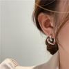 New Fashion Metal Gold Color Love Heart Hoop Earrings for Women Girls Korean Elegant Simple Heart Party Zircon Birthday Gifts