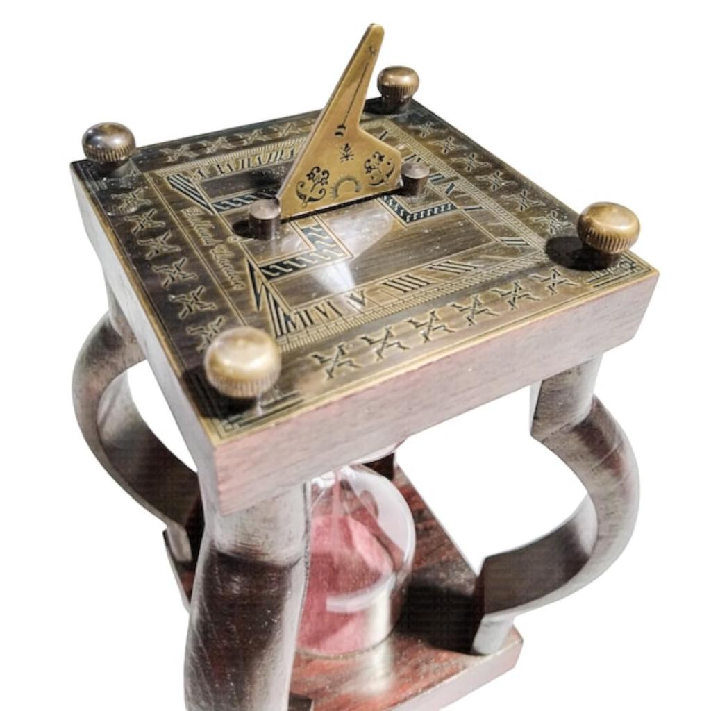 Personalized 10 Min Wooden Sand Timer Hourglass Timer with Sundial(Square Base, Pink)- Wooden Home Decoration, Christmas Decor