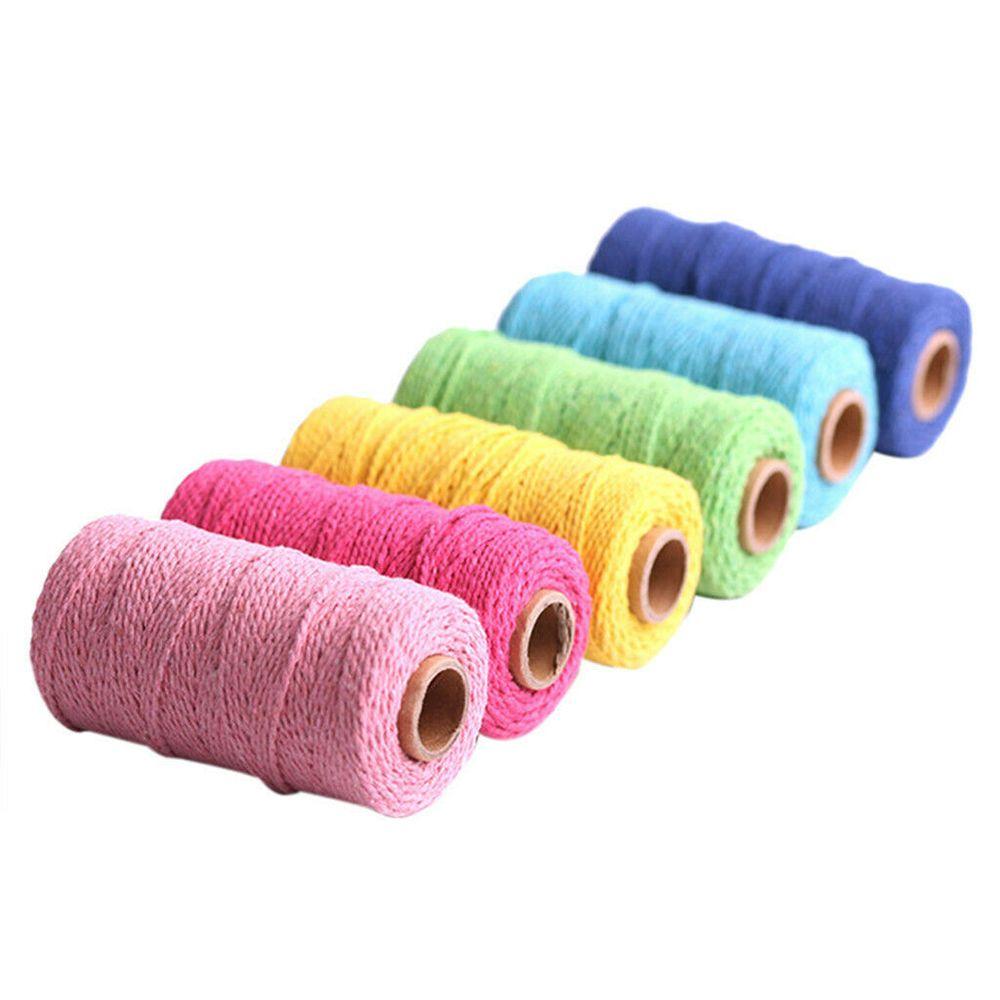 Multicolor 100m Long/100Yard Crafts Macrame DIY Twisted Cord Cotton Rope Home Textiles Linen String