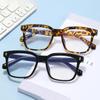 Leopard Print Square Clear Lens Glasses Women Eyeglasses Korean Computer Eyewear Fake Glasses Black Frame Eyeglasses