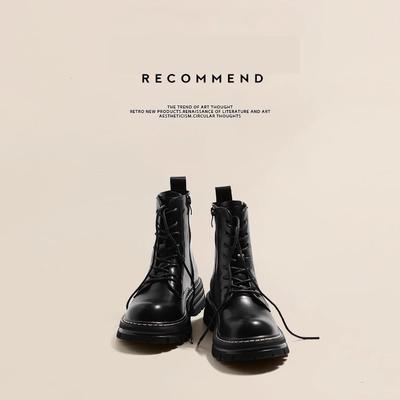 Высококачественные супермягкие классические ботинки Мартин женские весенне-летние новые британские коричневые одинарные ботинки на платформе короткие ботинки детские