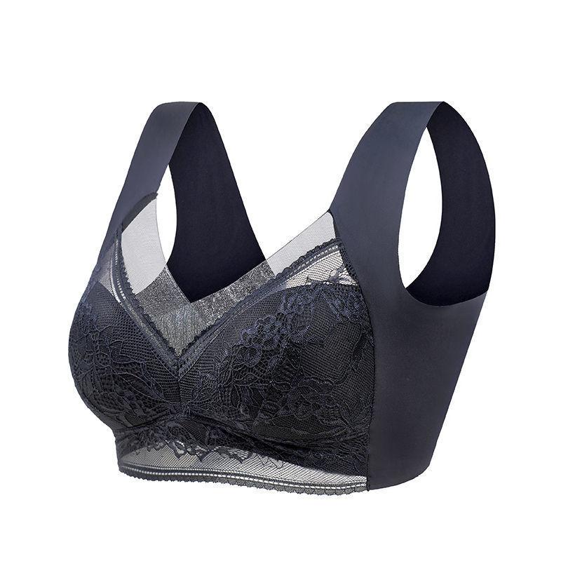 3pcs Contrast Lace Wireless Bras, Comfy & Breathable Push Up Bra, Women's Lingerie & Underwears