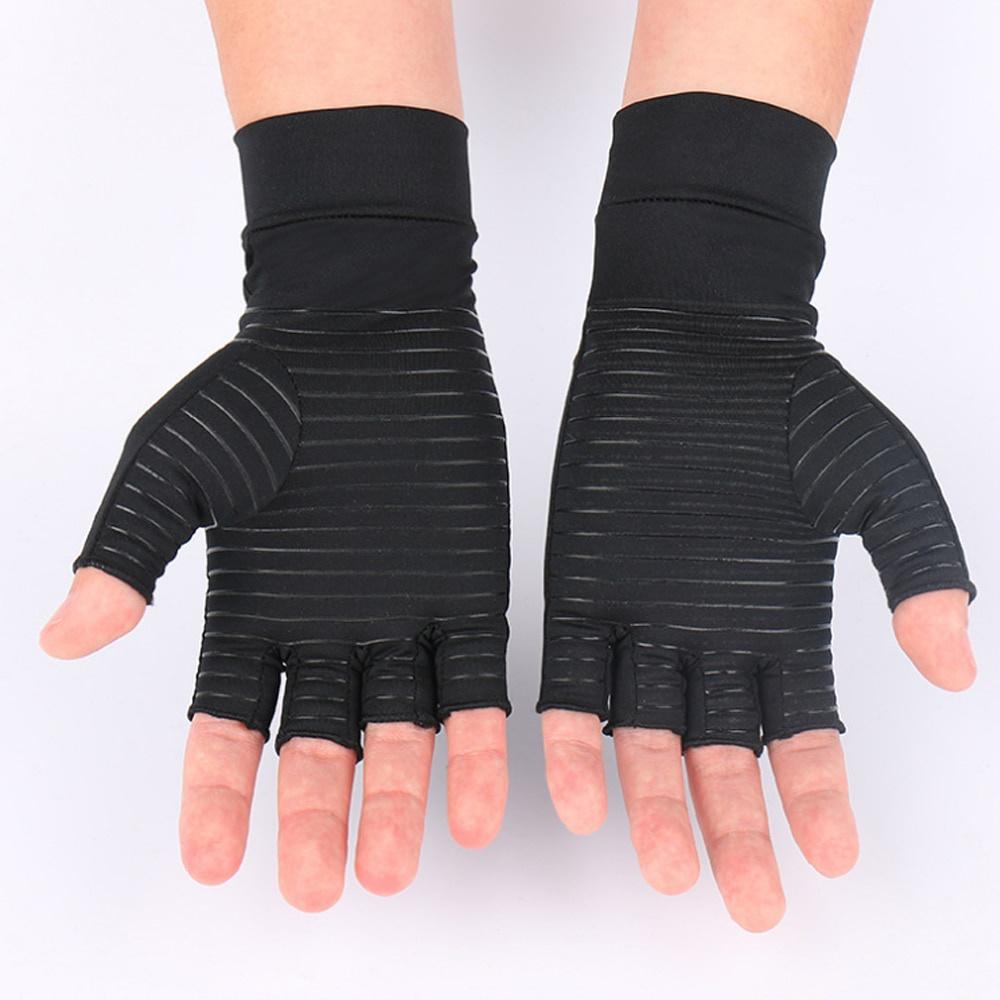 1 Pair of Compression Arthritis Gloves Women Men Joint Pain Relief Half Finger Support Treatment Wrist Support