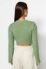 Women's Elegance Style Sweater Stone Crop Soft Textured Double Breasted Knitwear Sweater