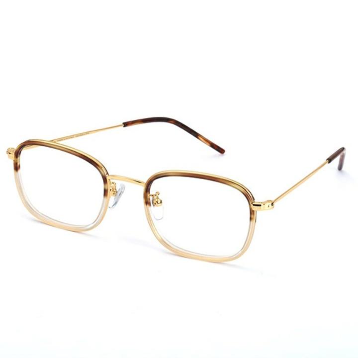 Alloaiweeo [Ало:Ctzen] Ci9710B C2 Classic Soltex Квадратная оправа для очков двухцветная леопардовая/золотая