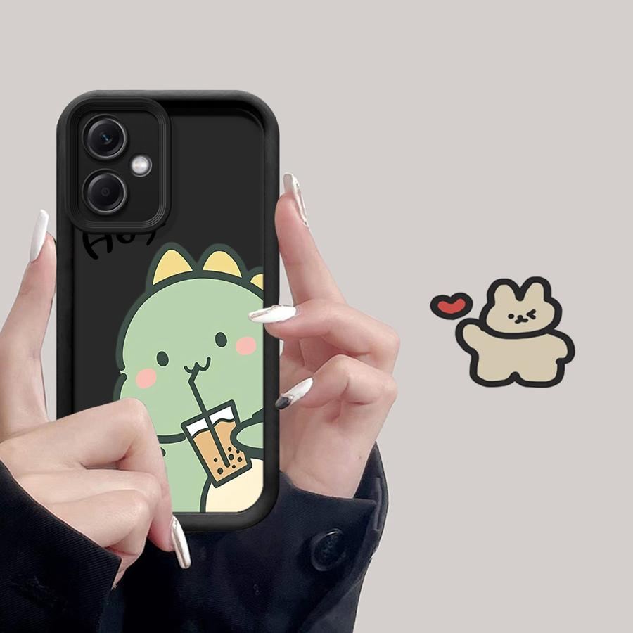 Очаровательный чехол-динозавр, пьющий молочный чай, для телефона Xiaomi Poco F8 X3 NFC C61 C50 X3 Pro C51