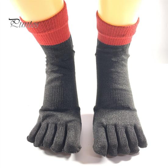 2 Pairs Barefoot Grounding Socks Outdoor Beach Camping Hiking Climbing Five Toes Socks Cut-resistant Men Women Non-slip Silicone Gripper Socks