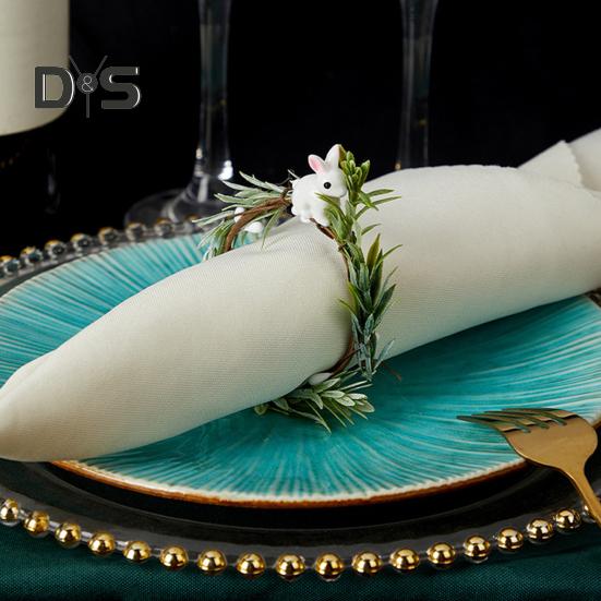 Кольцо для салфеток в виде пасхального кролика, держатель для салфеток в весеннем стиле, пряжка для салфеток в виде кроличьих ушей, украшения стола для званого ужина, банкета, мероприятий