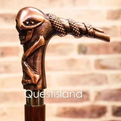 Трость с рукояткой в виде призрака, деревянная, викторианская, складная, коллекционная, мужской подарок