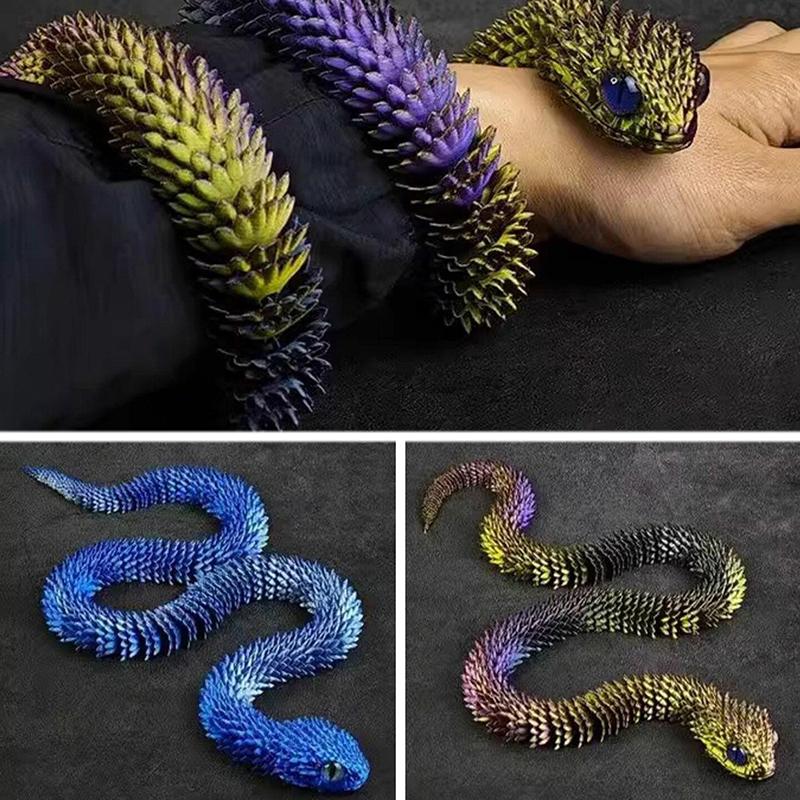 1 шт. 3D-печатная фигурка змеи, шарнирная игрушка-кустарниковая гадюка, статуэтка с подвижными суставами, украшение, декор для дома