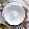 White Ceramic Bowl Large Salad Mixing Bowl Container For Restaurant