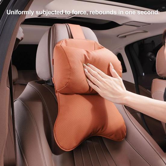 Car Neck Pillow Ergonomic Breathable Car Headrest Neck Cushion with Elastic Strap Adjustable Cervical