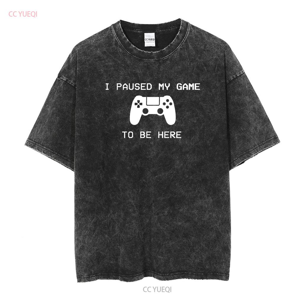Я поставил игру на паузу, чтобы быть здесь Play 5 Смешная футболка для геймера PlayStation 5 винтажная стираная универсальная эластичная унисекс мужская мода