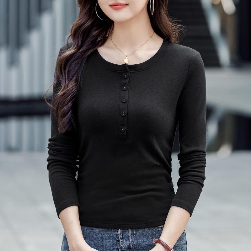 Spring and Autumn Women Can Be Worn Outside The Short Section of The Inner Long-sleeved T-shirt